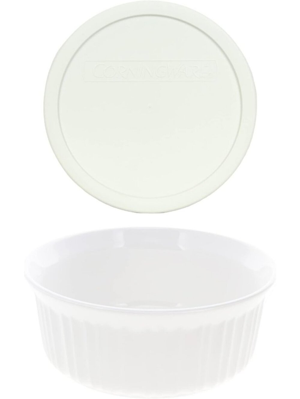 Round 1.5qt French White Casserole Dish with Lid - Versatile Bakeware for
